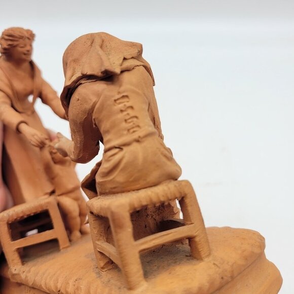RARE Grasso Signed Terracotta Sculpture Italy Learning To Walk Handmade Estate - Picture 9 of 12